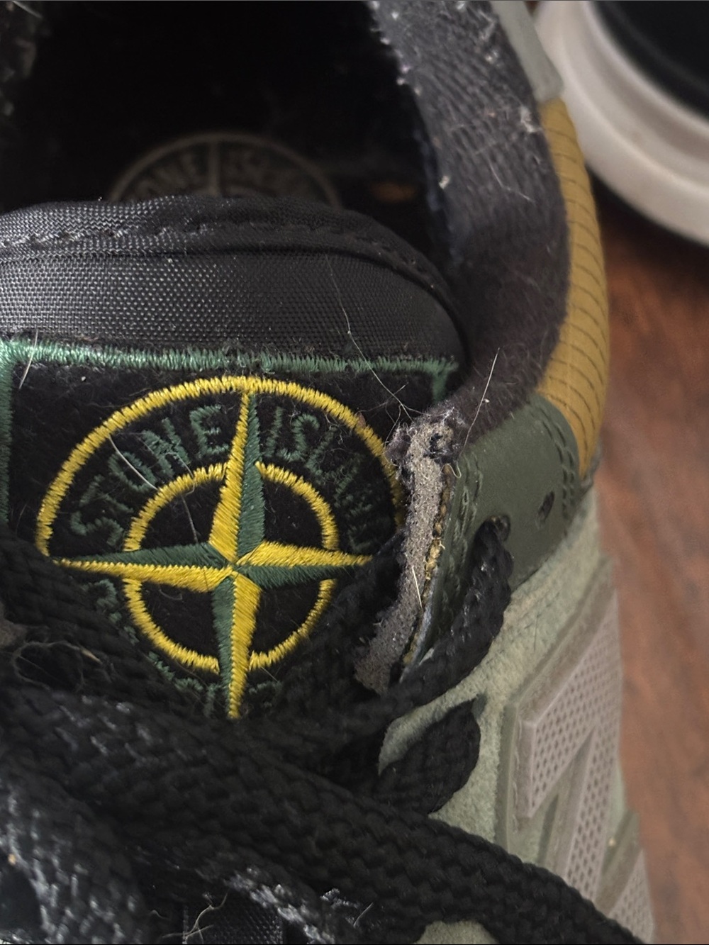 Stone Island New Balance Men's Olive Green & Mustard Sneakers - Picture 5 of 5